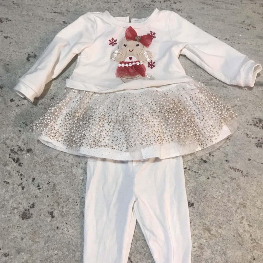 6 month Gingerbread sweetheart Xmas outfit